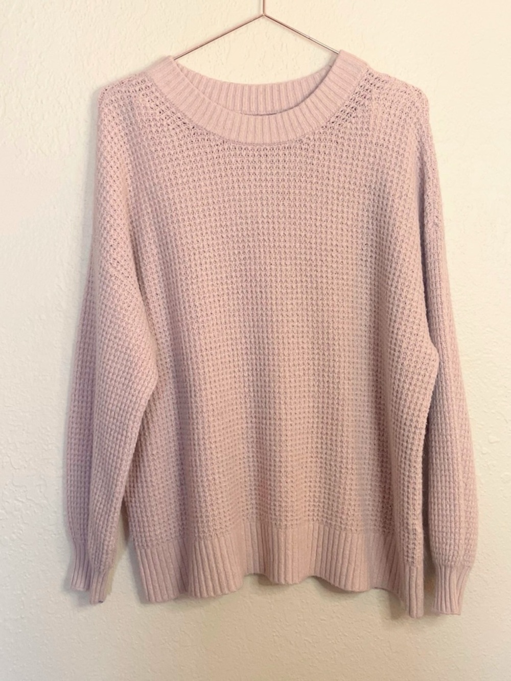 American Eagle Pink Balloon Sleeve Sweater Soft Girl Cozy Medium